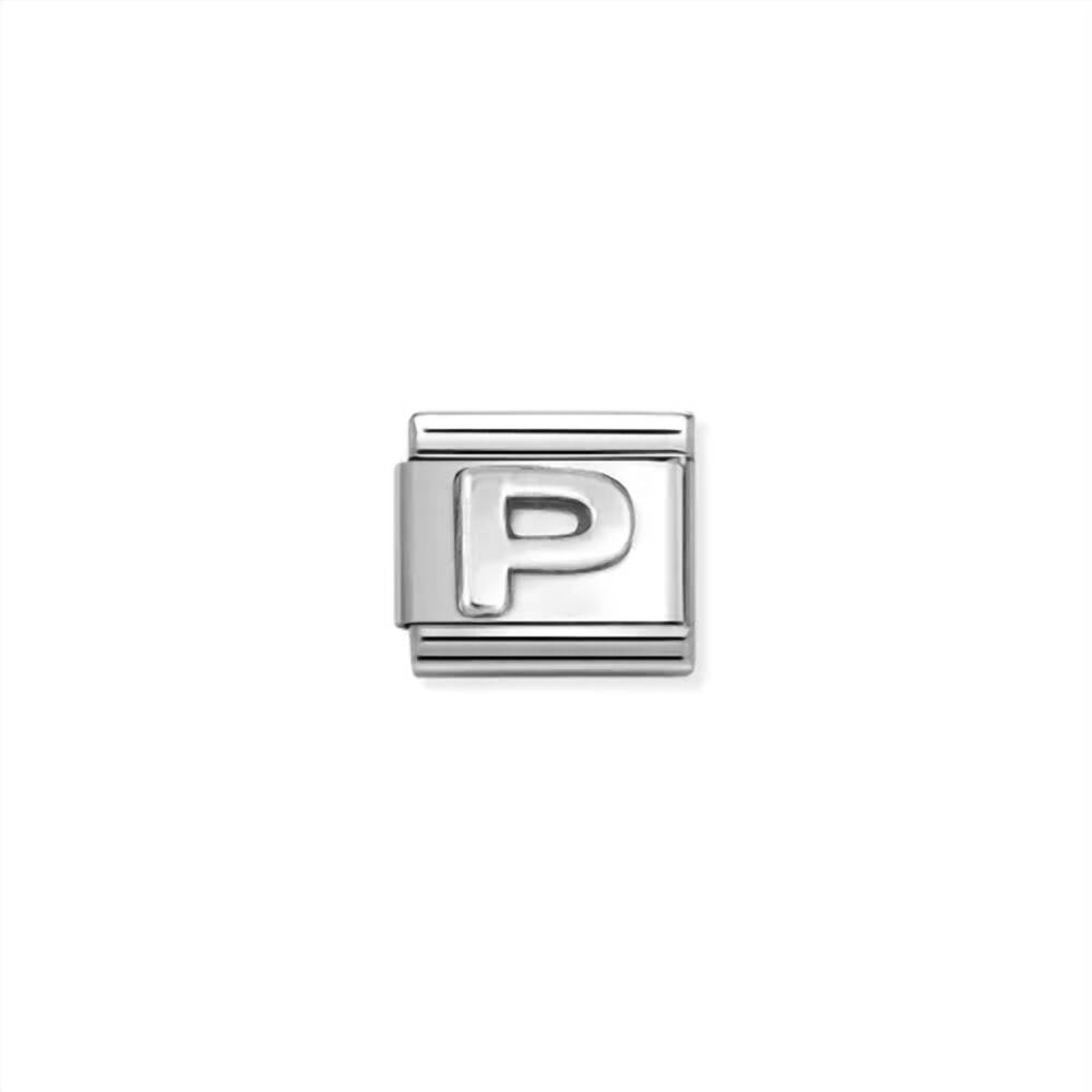 NEW NOMINATION unisex composable classic letter links in p silver